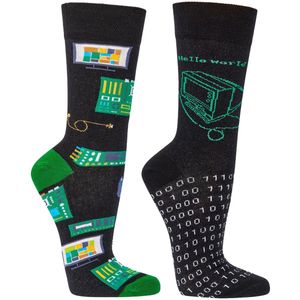 1 paar | Damessokken | grappige sokken | vrolijke sokken | happy socks printjes | thema computers | maat 36-41