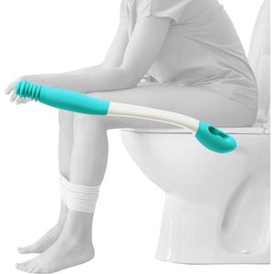 Topmelon Afveeghulp Toilet - 38cm - Ergonomisch Afveeghulp billen toilet - Zacht Siliconen Kop - Eénhandig Bedienbaar afveeghulp billen - hulpmiddel wc papier
