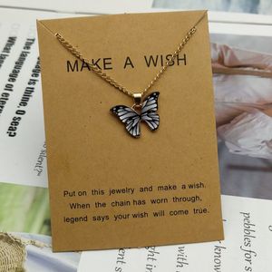 Bixorp Love Vlinder Ketting Wit aan Goudkleurig Koord - Geluksketting - Cadeau voor Dames & Meisjes
