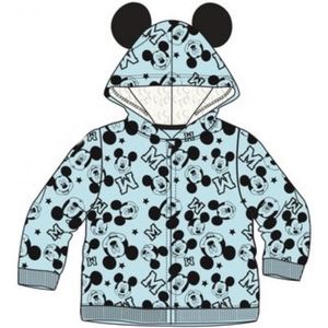 Disney Mickey Mouse Baby Vest - Lichtblauw - Gevoerde Capuchon - Maat 92/98