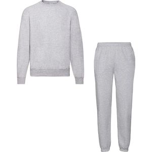 Fruit of the Loom Klassiek Joggingpak 2-delig Sweatshirt & Sweatpant Dames Heren Katoen Fleece Huispak Unisex Grijs S