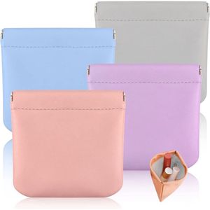 4 Stuks Mini Make-Uptas Waterdicht Draagbaar Drukknop Geen Ritssluiting - Op Reis Cosmetica-Hoofdtelefoons .