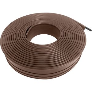 Aufun 6M Kunststof Gazonrand Afgeronde Borderrand, Breedte 96 mm, Gemakkelijk Te Verwerken, Flexibele Perkrand, Bloemperkrand Uv- En Weerbestendig, Bruin