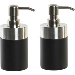 Items Zeeppompje/dispenser - 2x stuks - zwart - polyresin - 9 x 17 cm
