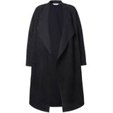 MIAMODA - Dames - Jas lange A-lijn open model reverskraag - Zwart - Maat 42