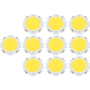 SMD Chip Lighting Round COB LED Lights 3W DC 9-11V 10pcs LED Chip Lamp for Decoration Light Lamp Lighting (Natural Light 4000K)