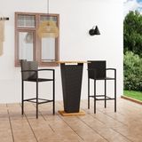 The Living Store - Barset - Tafel 60x60x110 cm - Stoel 52x56x118 cm - PE-rattan