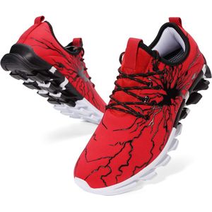 Geweo Sportschoenen Heren - Fitnessschoenen - Atletiek Gym Joggingsneakers - Kerstmis - Kerstfeest - Christmas Gift  - Rood - Maat 35