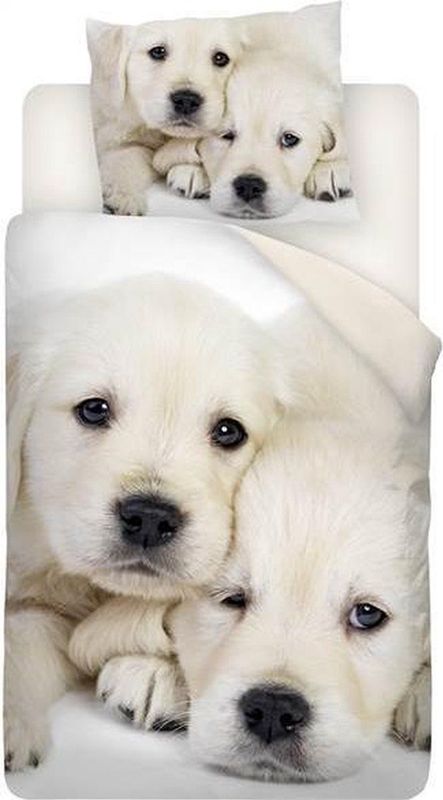 Snoozing Puppy Love Dekbedovertrek - Eenpersoons - 140x200/220 cm + 1 kussensloop 60x70 cm - Multi kleur