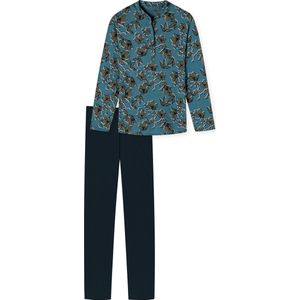 Schiesser Dames Pyjama Bloemenprint Petrol 44