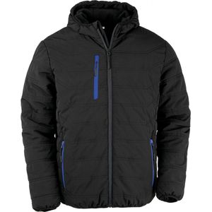 Result Recycled Black Compass Padded Winter Jacket RT240 - Black/Royal - XL