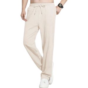 Nivard Linnen Broek Heren - Zomerbroek - Volwassenen - Lange Broek - Pantalon - Strandbroek - Zomer - Ibiza Stijl - Khaki - Maat M