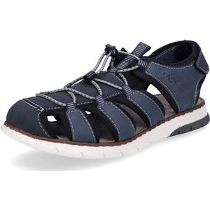 Rieker - Herensandaal - Blauw - Imitatieleer - Klittenbandsluiting