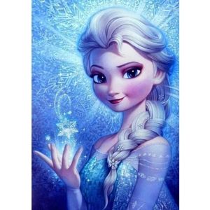 Diamond Painting van Disney's Elsa op Canvas: Een Sprankelende Creatie van 20 bij 30 cm - Blauw