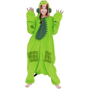 Groene Leguaan Onesie Premium Verkleedkleding - Volwassenen & Kinderen - Onesize (155-180 cm)