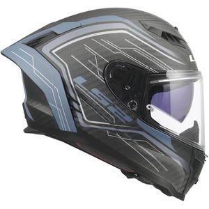 LS2 FF807 Dragon integraalhelm Subic mat blauw petrol carbon zwart XXXL