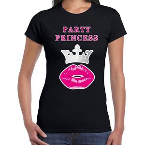 Party princess cadeau t-shirt zwart voor dames - Verjaardag kado shirt / outfit - sweet 16 XL