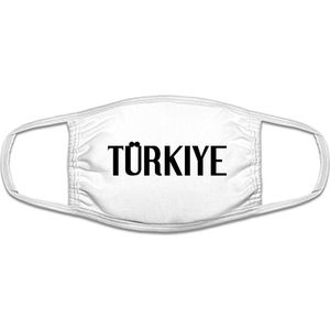 Turkiye mondkapje | Turkije gezichtsmasker | bescherming | bedrukt | logo | Wit mondmasker van katoen, uitwasbaar & herbruikbaar. Geschikt voor OV