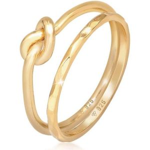 Elli Dames Ring Dames Duo Knot Trend Basic Minimal in 925 Sterling Zilver Verguld