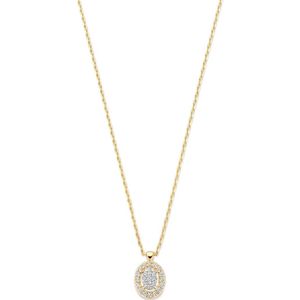 Isabel Bernard - Le Marais Anne - 14 Karaat Gouden Ketting - Zirkonia Stenen - Voor Dames