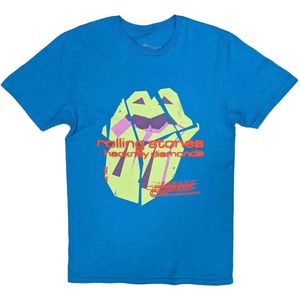 The Rolling Stones - Hackney Diamonds Neon Tongue Heren T-shirt - S - Blauw