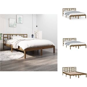 vidaXL Bedframe - Grenenhout - Multiplex Lattenbodem - 205.5 x 155.5 x 31 cm - 5FT King Size - Bed