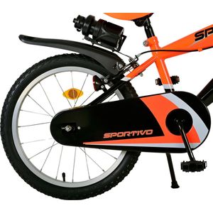 Volare Sportivo Kinderfiets Jongens 18 inch Neon Oranje Zwart Twee Handremmen