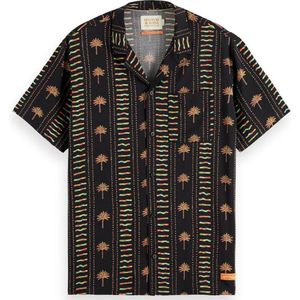 Scotch & Soda Allover printed viscose short sleeve shirt Heren Overhemd - Maat L