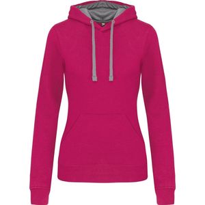 Dames Hoodie - Roze/Grijs - K465 - Met Capuchon - Gevoerd - Casual Look