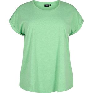 ZIZZI MKATJA, S/S, NEON TEE Dames T-shirt - Green - Maat S (42-44)