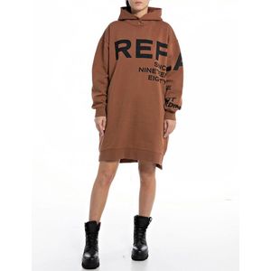 Replay - W9068 .000.23190P - Jurk - Bruin - Lange Mouwen