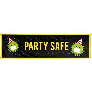Boland - Party safe banner - 50 x 180 cm - Virus - Mondkapje
