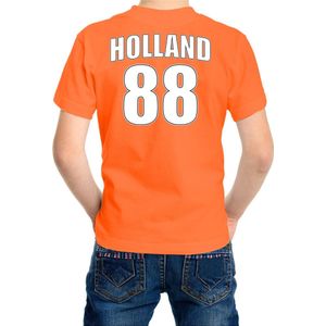 Oranje supporter t-shirt - rugnummer 88 - Holland / Nederland fan shirt / kleding voor kinderen 122/128