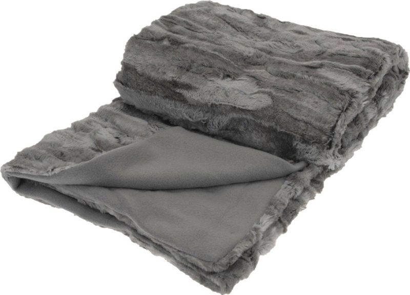 H&S Deken-plaid - fleece - polyester - titanium grijs - 130 x 150 cm kopen?  Vergelijk de beste prijs op beslist.nl