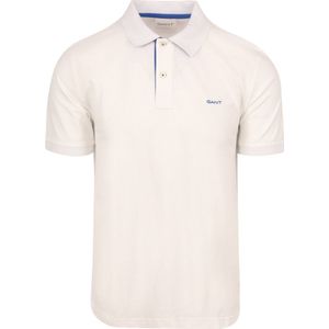 Gant - Contrast Piqué Poloshirt Wit - Regular-fit - Heren Poloshirt Maat M