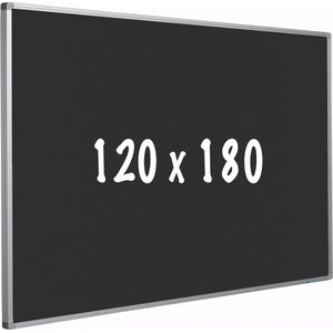 Prikbord kurk PRO - Aluminium frame - Eenvoudige montage - Punaises - Zwart - Prikborden - 120x180cm
