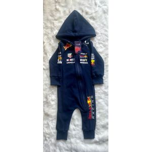Red Bull Racing F1 Anorak Jumpsuit Boxsuit | Navy | 100% katoen | Verstappen 1 | Formule 1 Fans | Ideaal F1 cadeau | Maat 68 | 6 MND