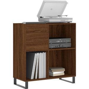 Platenspelermeubel - LP-kast - Platenspelerkast - Draaitafelstandaard - Platenspelerstandaard - Vintage Displayplank - Bruineiken