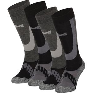 Xtreme unisex ski sokken - Zwart - 4-PACK - 35-38