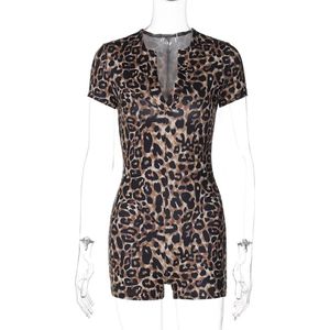Sexy Luipaard Jumpsuit - Dames Bodysuit - Tijgerprint - Lingerie - Korte mouwen