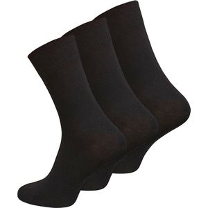 Calzini - Diabetes sokken - Zonder elastiek - Naadloos - 6 paar - Zwart - 43-46