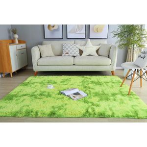 Vloerkleed pluizig lang zacht antislip slaapkamer woonkamer groen 120 x 160 cm vloerkleed