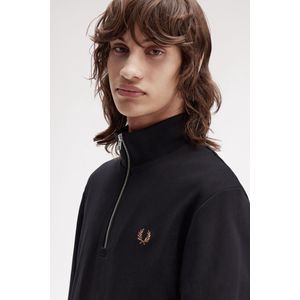 Fred Perry - Zip Through Sweatshirt - Zwart - Katoen - Heren