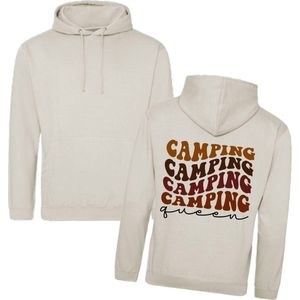 Camping hoodie - Hoodie Beige - Camping Queen - Dames - Maat XS