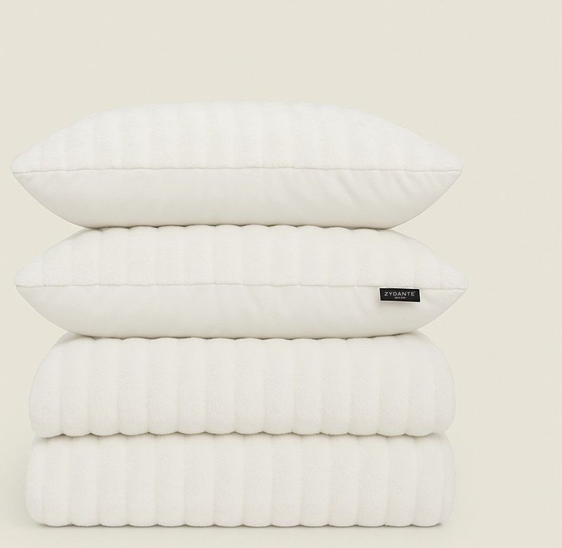 Microvezel Dekbedovertrekset Rabbit Bubble - Off White - 240x220 + 2*60x70 cm