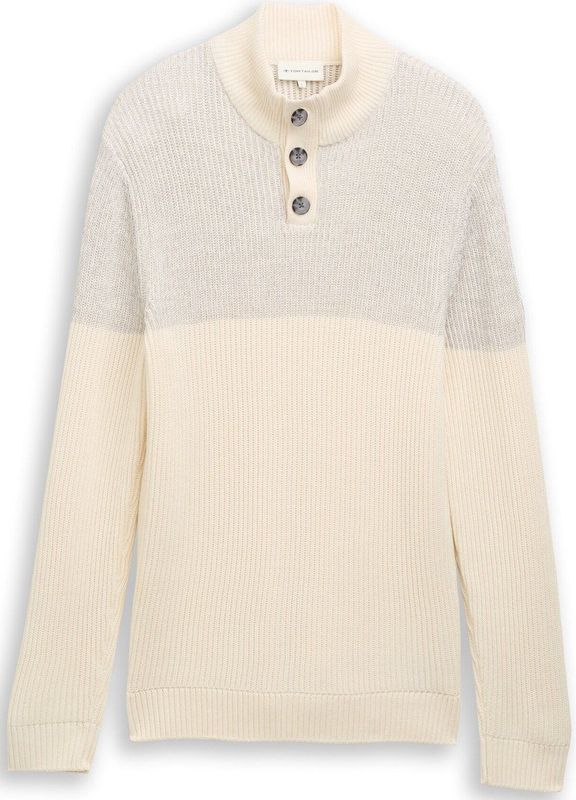 Tom Tailor Troyer gebreide trui met knoopsluiting