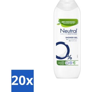 20 x Neutral - Douchegel - Gevoelige huid - Parfumvrij - 250 ml - Gevoelige Huid - Parfumvrije Douchegel - 0% Parfum - 0% Kleurstof - Milde Douchegel
