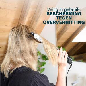Cool Air Föhnborstel - Twee opzetborstels - Coolshot functie - Zwart - Föhnborstel met ionische technologie