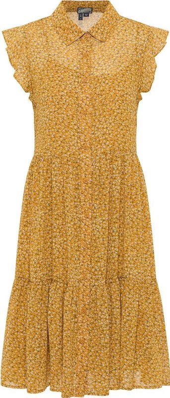 Dreimaster - Jurk - Donkergeel - Veelkleurig