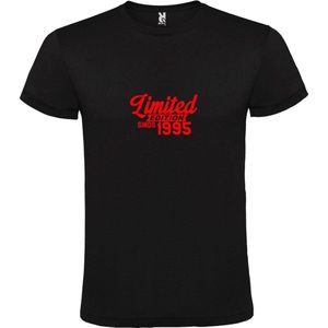 Zwart T-Shirt met “Limited sinds 1995 “ Afbeelding Rood Size L